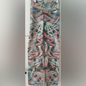 Bia Brazil Print Flared Leggings in Blue/Brown/Pink